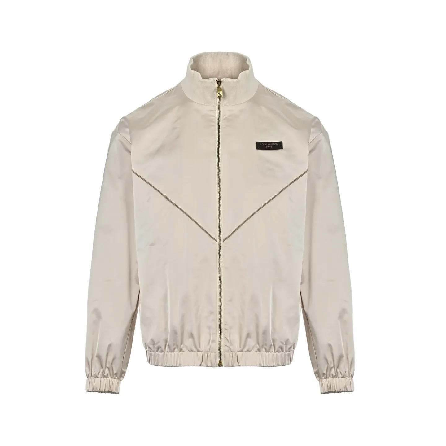 Louis Vuitton/Louis Vuitton leather logo silk satin sports coat